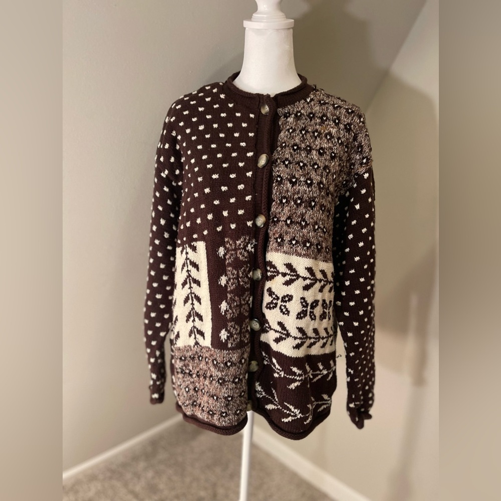 Marisa Christina Knit Wool Cardigan L